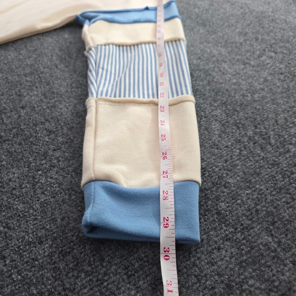 Altar'd State Polo Sweatshirt  Patchwork‎ Size M Cream Blue Women - Picture 7 of 9
